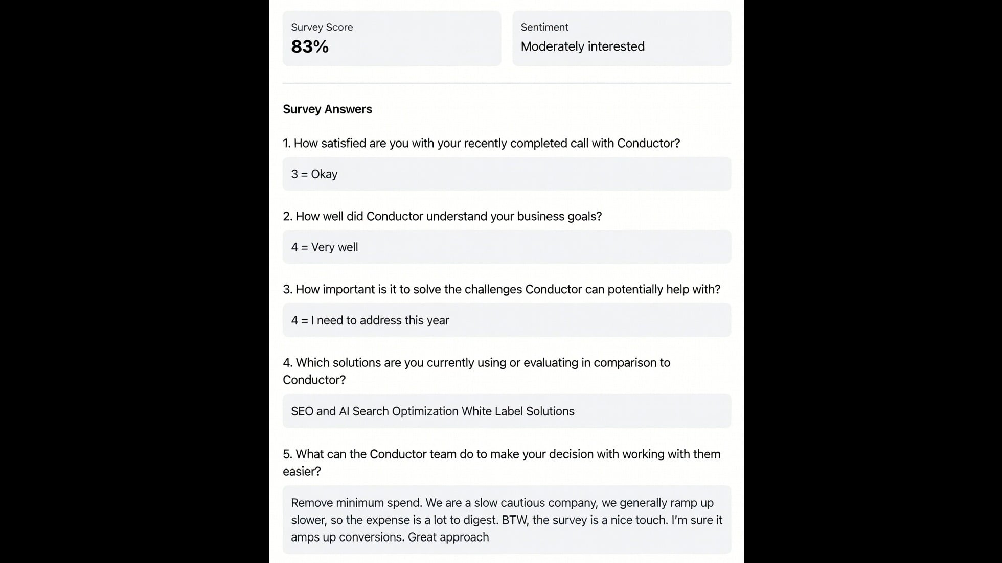 Prospects in a sales team pipeline are asked to share reviews of their experience.